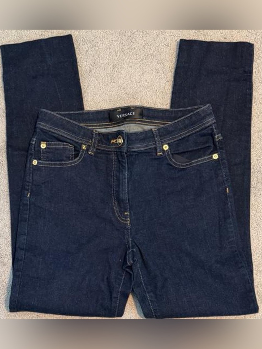 Versace mid rise skinny jeans